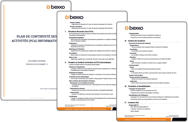 PCA - Plan de continuté des activités