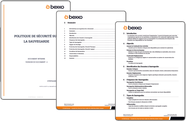 Plan de sécurité : sauvegardes